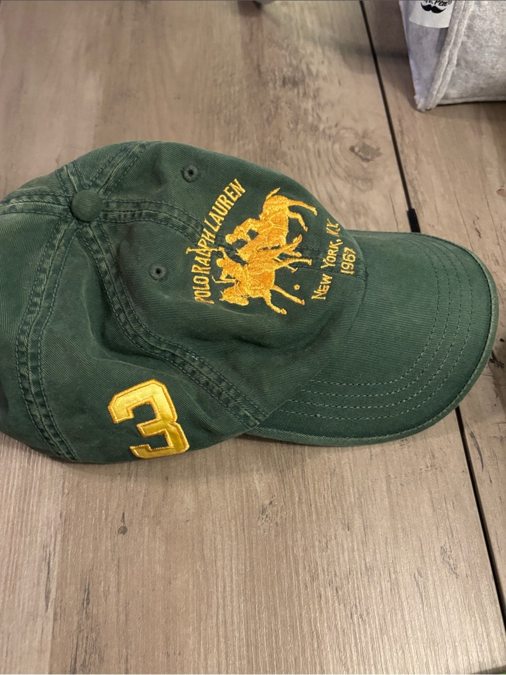 Polo Ralph Lauren Green Baseball Cap with Yellow Embroidered Logo - Picture 3 of 3
